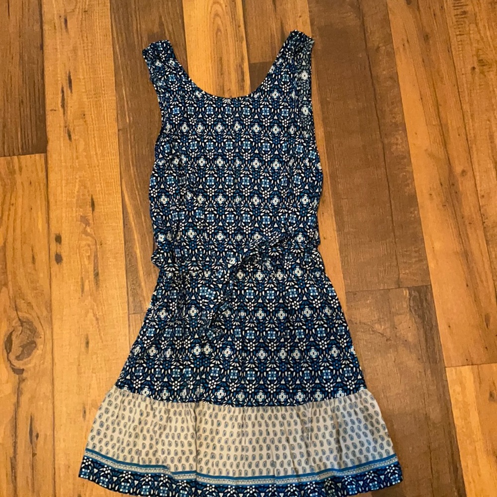 Navy and tan Sundress
